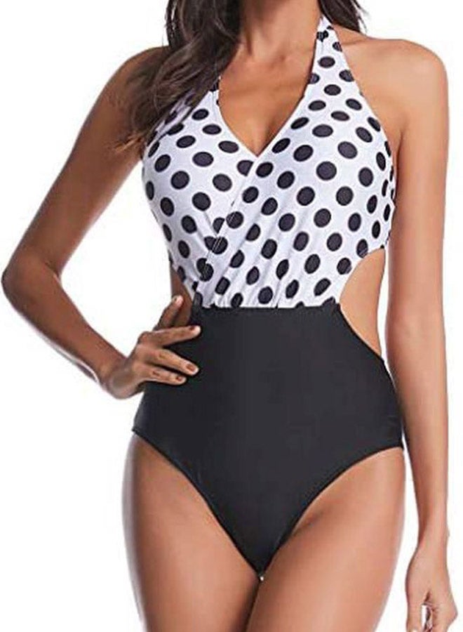 Generic - Polka Dot Printed Bikini Swimwear Black/White - Image 1