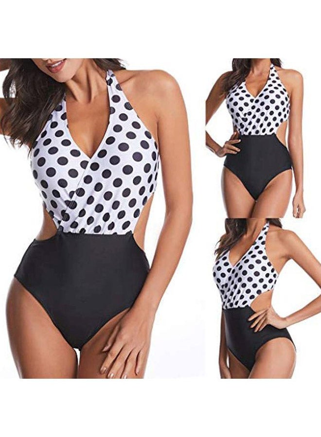 Generic - Polka Dot Printed Bikini Swimwear Black/White - Image 1