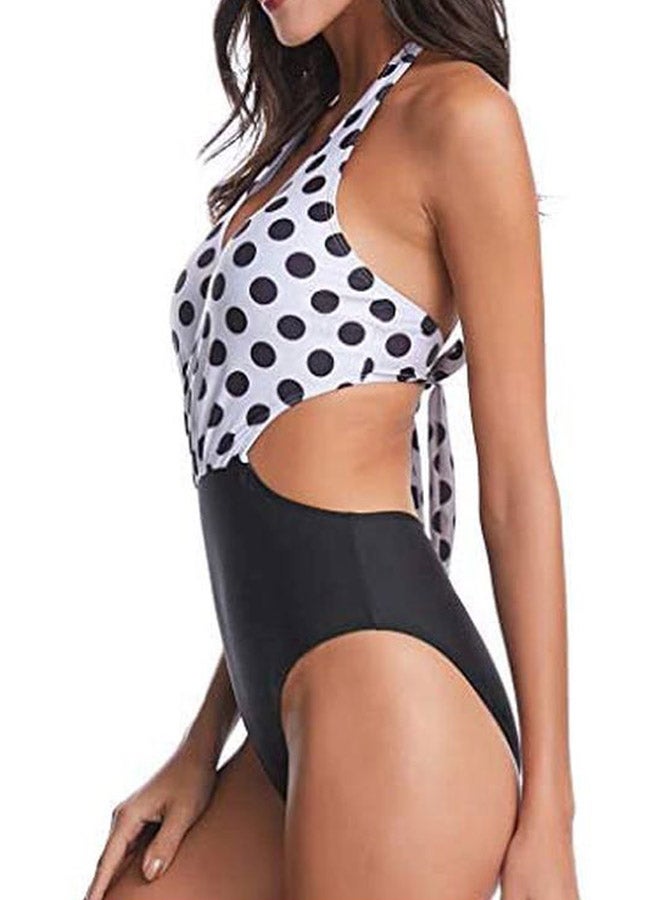 Generic - Polka Dot Printed Bikini Swimwear Black/White - Image 1