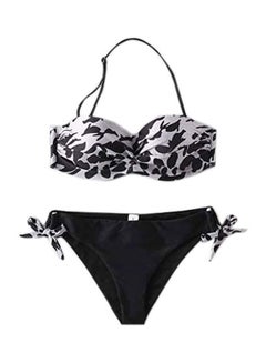 2-Piece Printed Bikini Set Black/White