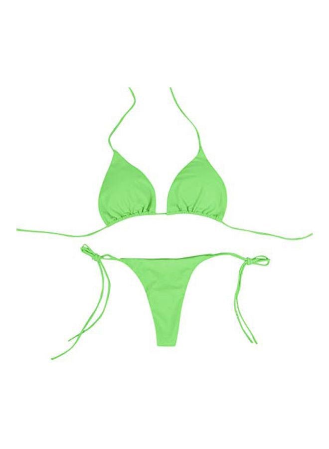 2-Piece Solid Bikini Set Green