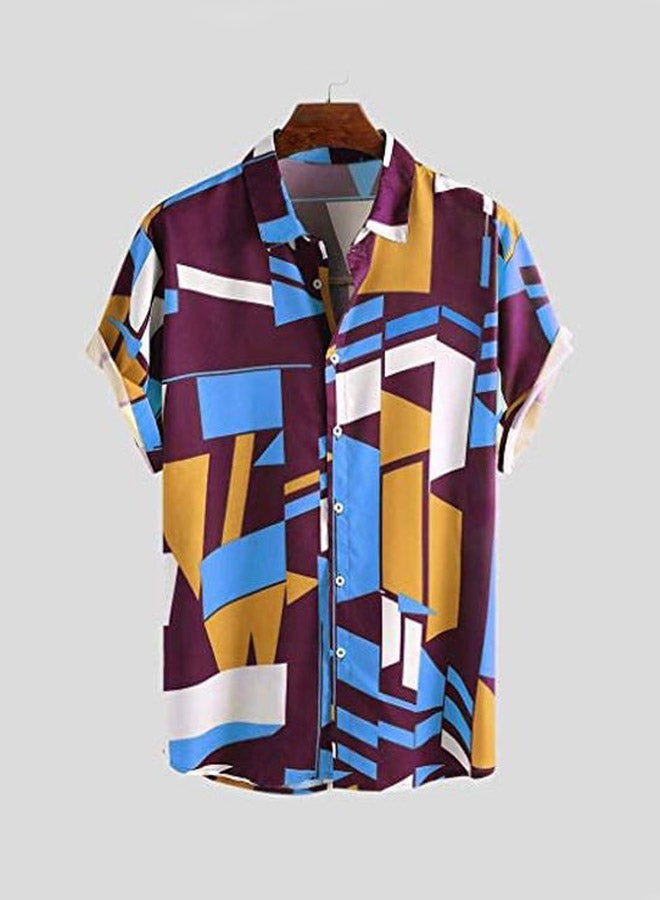 Colorblock Regular Fit Shirt Brown/Yellow/Blue  - Image 2