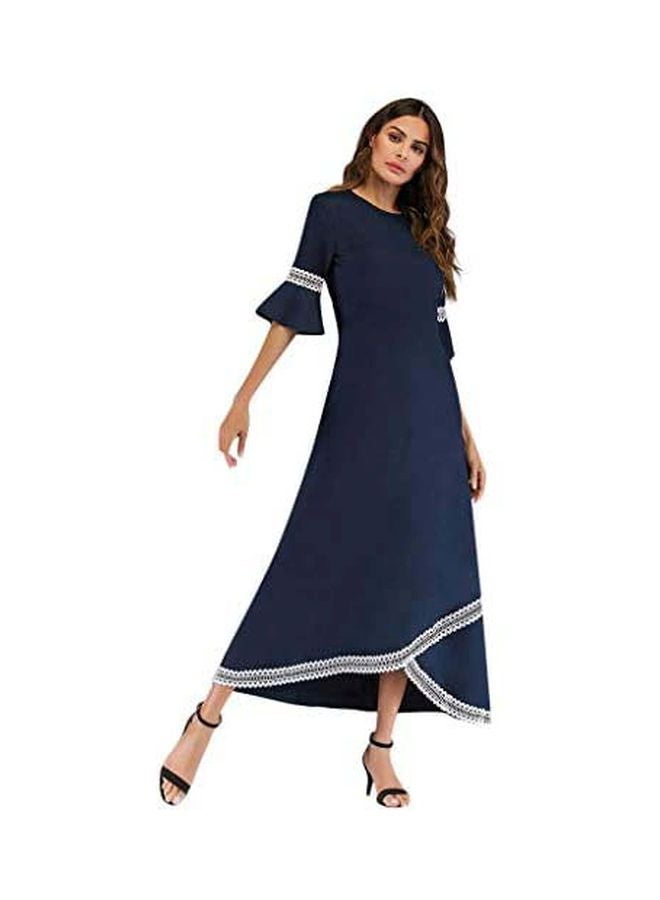 Lace Detail Maxi Dress Blue/White - Image 1