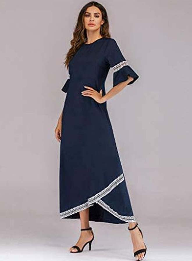 Lace Detail Maxi Dress Blue/White - Image 2