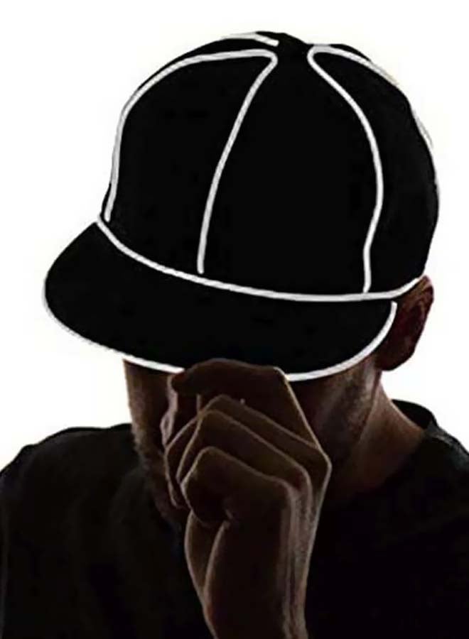 قبعة بيسبول بضوء نيون ليلي أسود/ أبيض - Image 2
