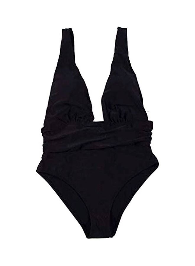 Solid Push-Up Padded Bra Bikini Set Black - Image 1