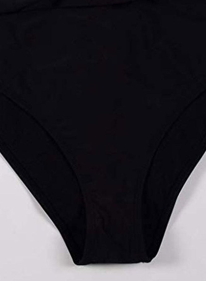 Solid Push-Up Padded Bra Bikini Set Black - Image 2