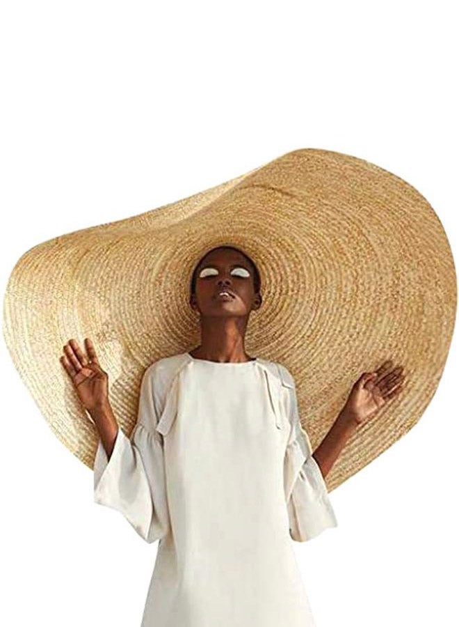 Foldable Straw Hat Beige - Image 1