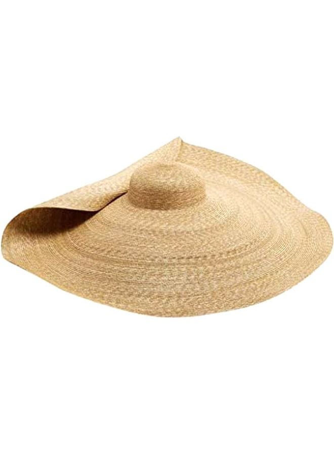 Foldable Straw Hat Beige - Image 2