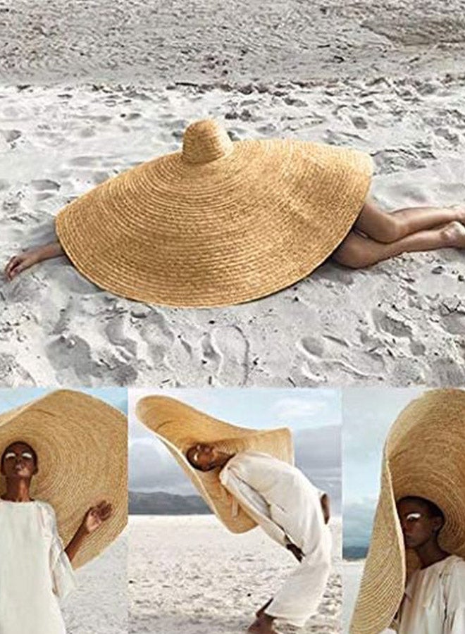 Foldable Straw Hat Beige - Image 3