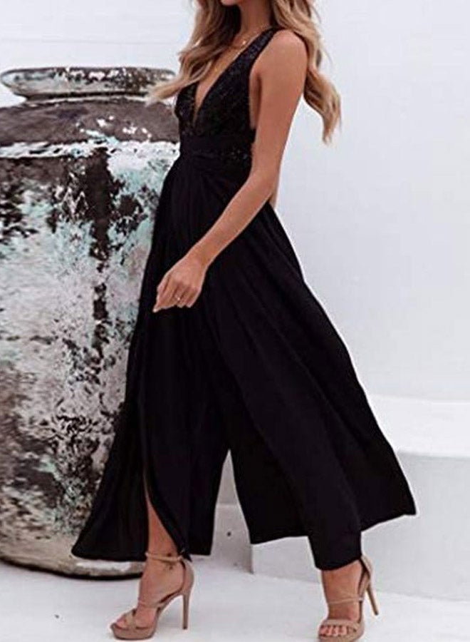Sequin Jumpsuit Black  - Image 2