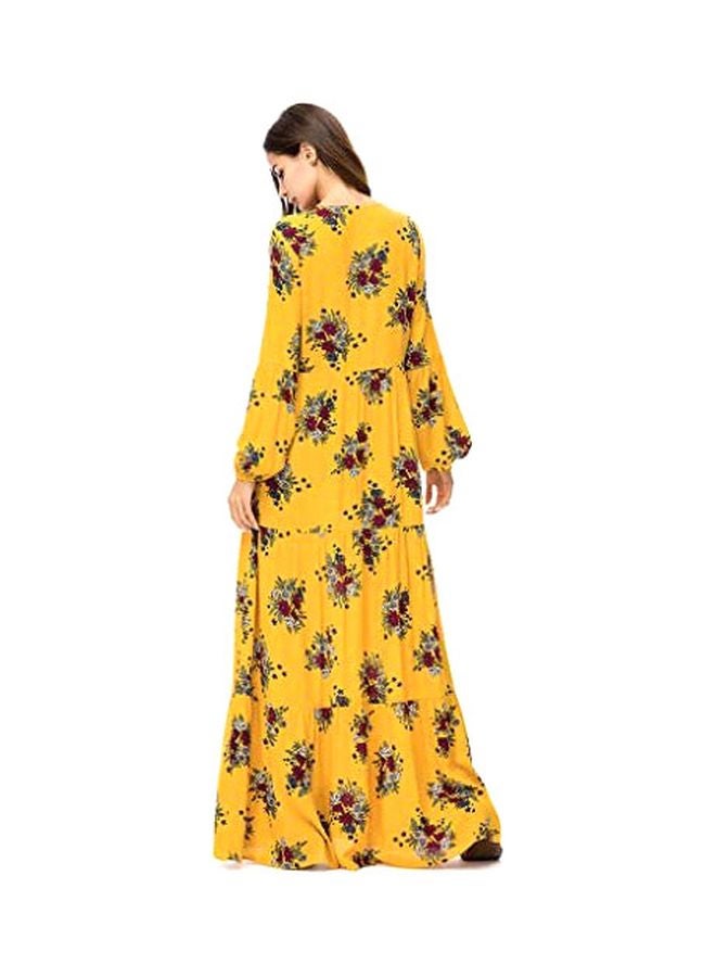 Floral Printed Maxi Dress Yellow/Red/Green  - Image 2