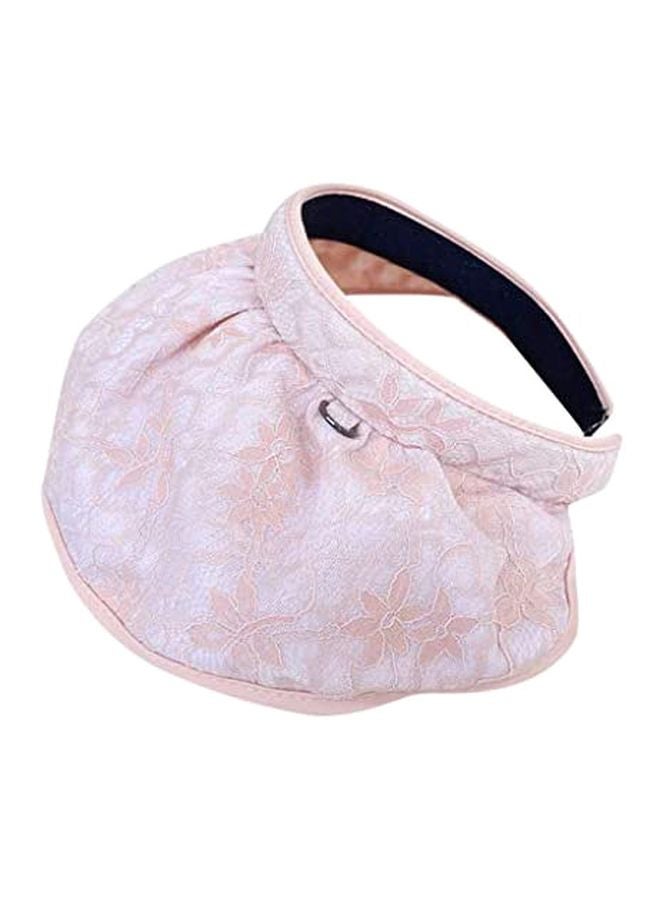 Floral Embroidered Visor Caps Pink - Image 1