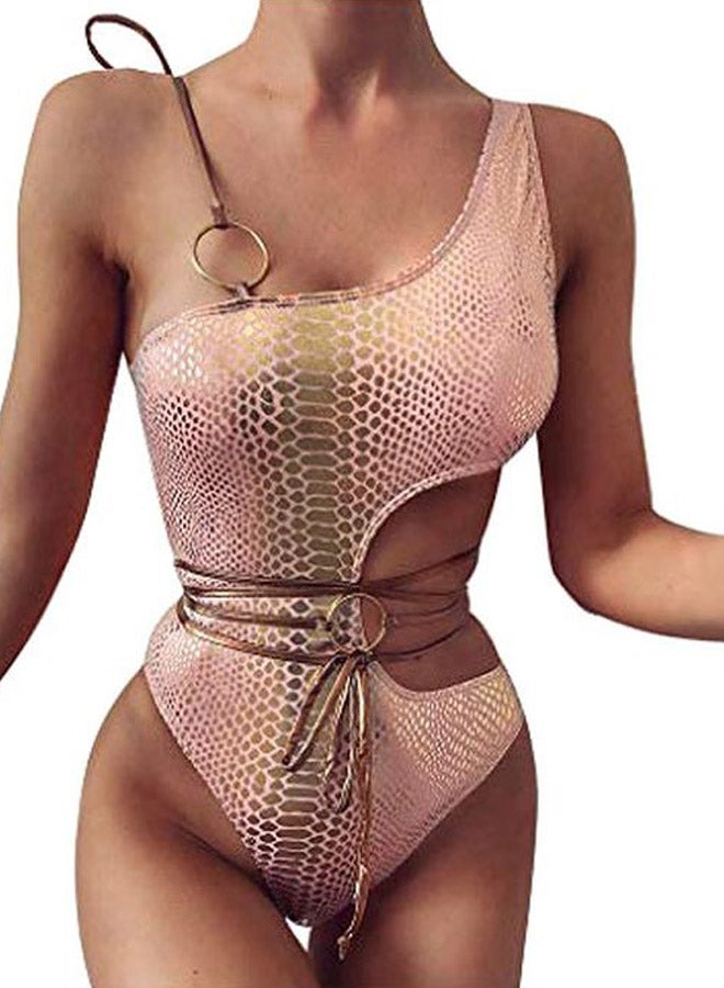 Ring Detail Swimwear Pink/Gold  - Image 1