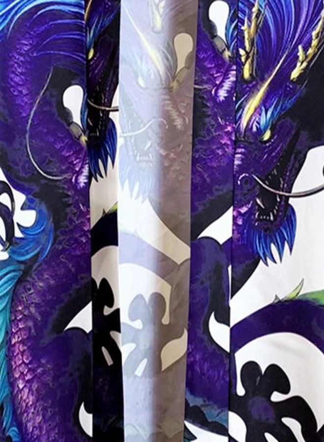 Dragon Printed Kimono Blue/Black/Purple - Image 3