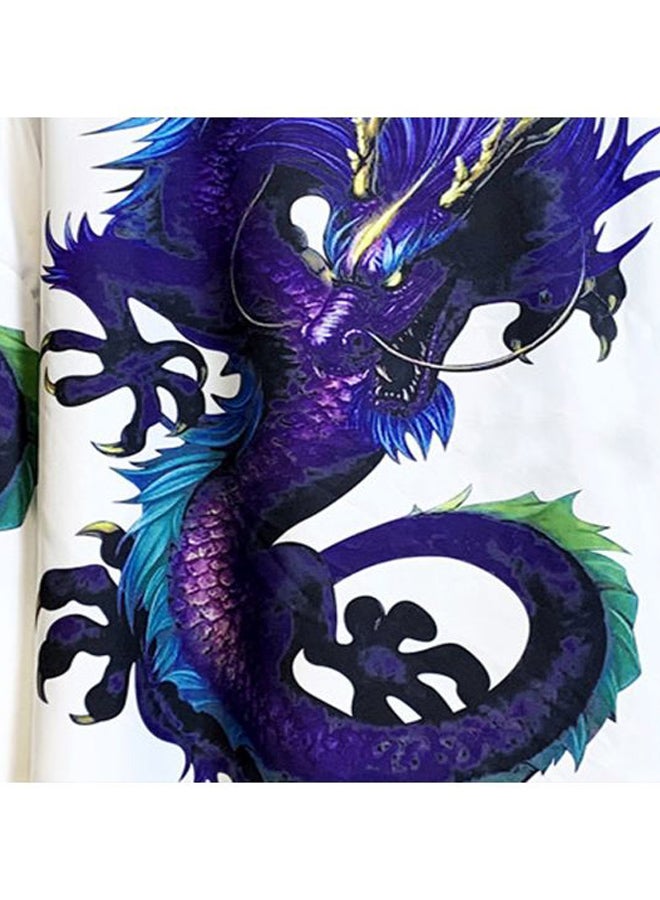 Dragon Printed Kimono Blue/Black/Purple - Image 5
