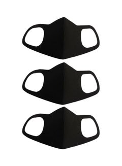 Generic 3-Piece Dust-Proof Face Mask Set Black  - Image 1