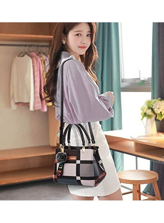 Stylish Check Pattern Handbag Multicolour - Image 3