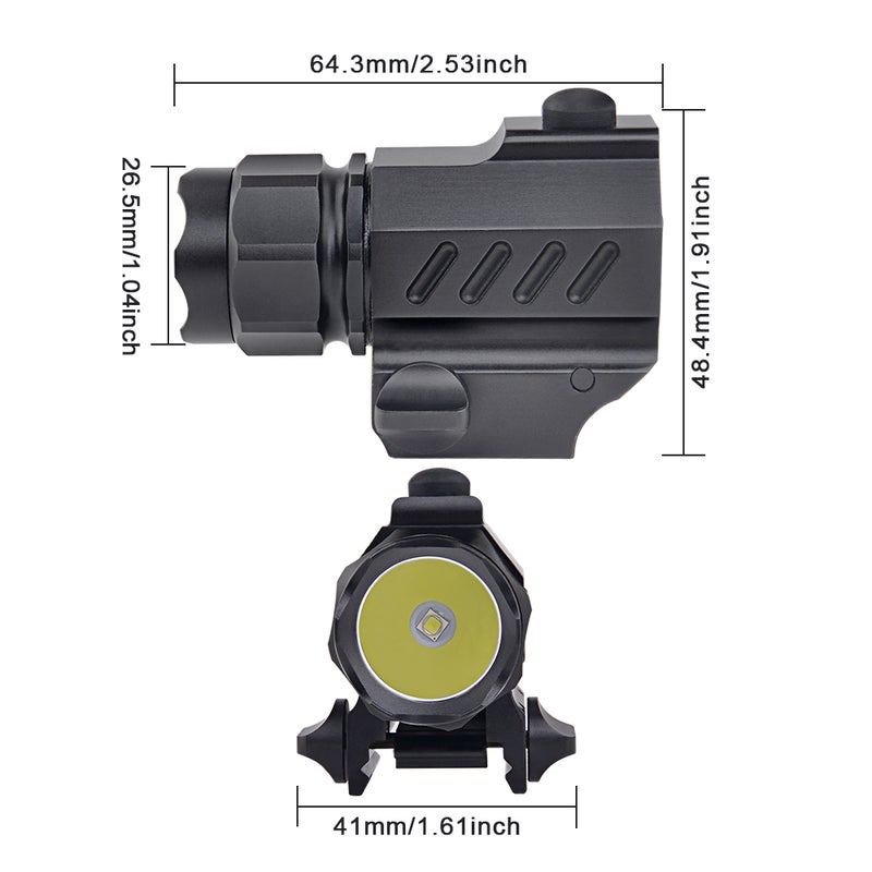 L-ED Tactical HandGun Torch Lamp Black 64.3x26.5x48.4mm - Image 4