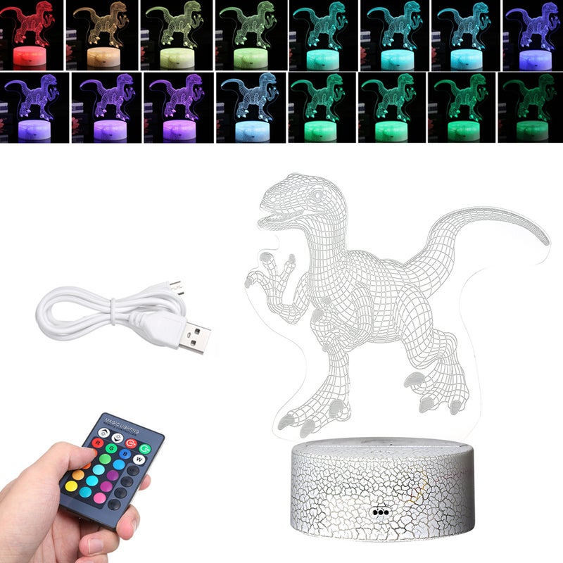 Dinosaur Led Night Light Illusion Lamp multicolour 21.50*5.30*15.00cm - Image 1
