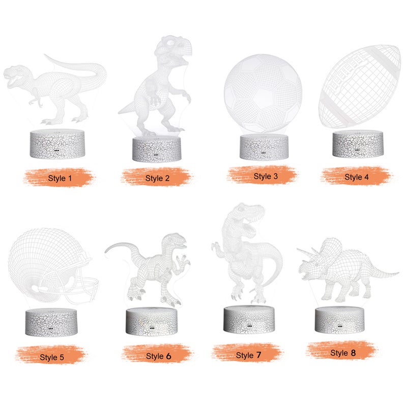 Dinosaur Led Night Light Illusion Lamp multicolour 21.50*5.30*15.00cm - Image 2