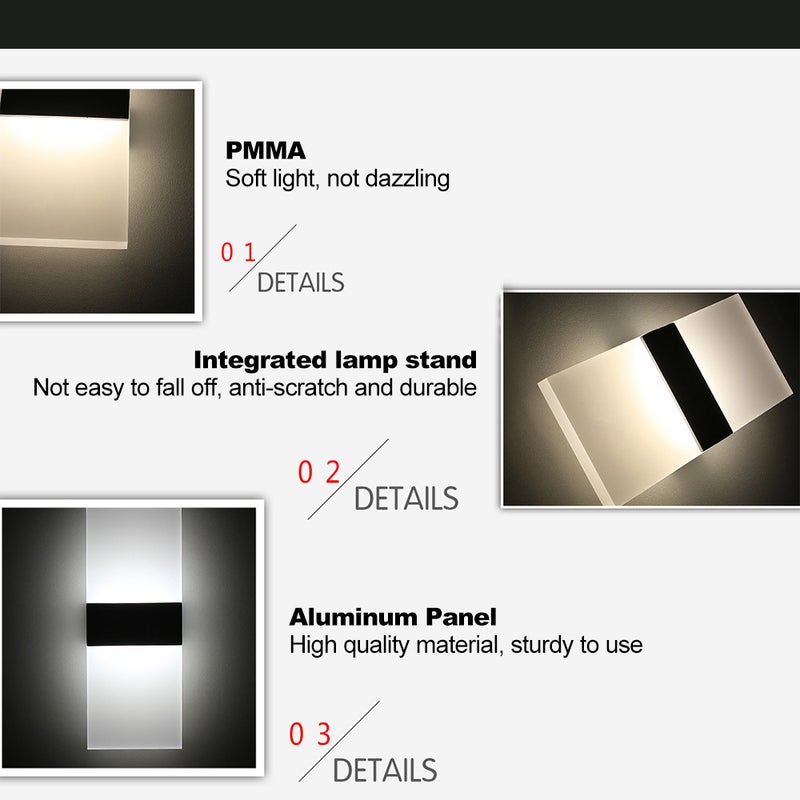 مصباح جداري LED. أبيض دافئ 14.50*4.50*6.50سم - Image 3