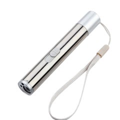 Led Flashlight Mini Portable Torch Lamp Silver 11.50*1.50*1.50cm
