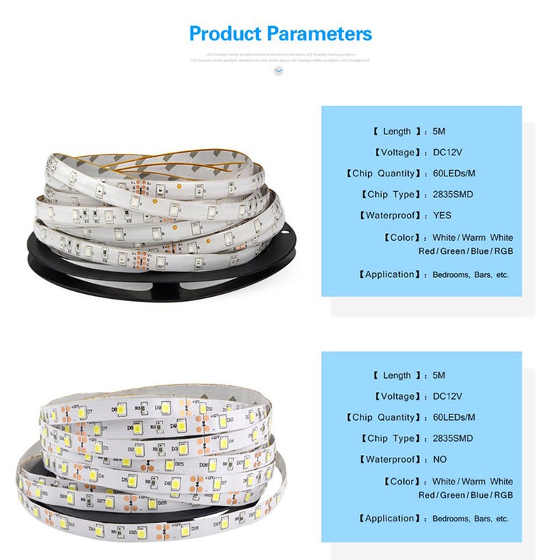 Generic - LED Strip Lights 5M 3528 300 LEDs Light Strip DC 12V Green 20.32*6.10*20.32cm - Image 1