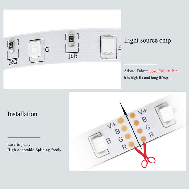 Generic - LED Strip Lights 5M 3528 300 LEDs Light Strip DC 12V Green 20.32*6.10*20.32cm - Image 1