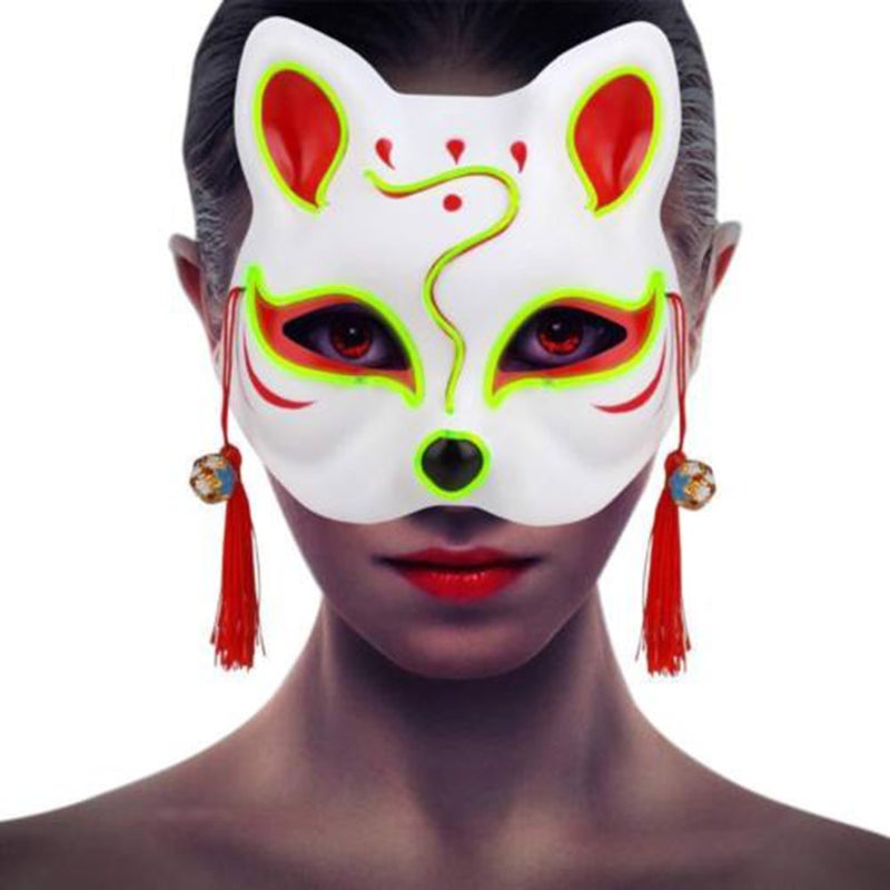 10 Colour Fox Half Face Mask Neon Lights Purple 15.00*5.50*15.00cm - Image 2