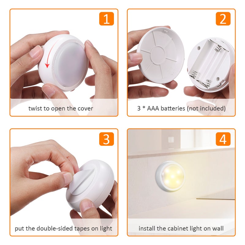 Tomshine - 6 Piece Under Cabinet Lights with Remote Control RGBW Multicolor 15.00*7.70*13.50cm - Image 1