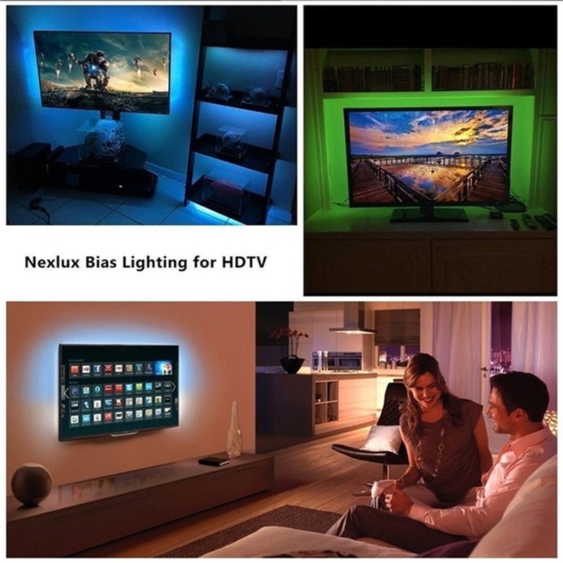 شريط إضاءة LED مرن بمنفذ USB مزود بجهاز تحكم عن بعد صغير متعدد الألوان 12.00*4.50*12.00سم - Image 2