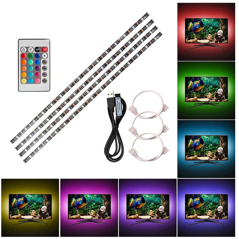 شريط إضاءة LED مرن بمنفذ USB مزود بجهاز تحكم عن بعد صغير متعدد الألوان 12.00*4.50*12.00سم - Image 1