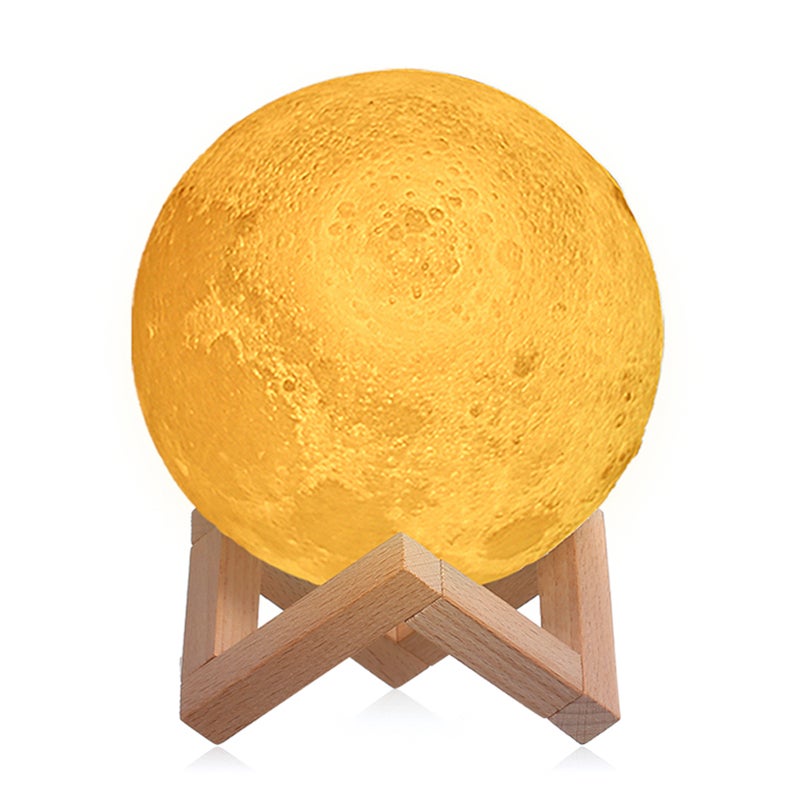 Tomshine Moon Light with Wood Stand Remote & Touching Control LEDs White  - Image 1