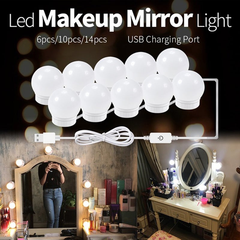 LED Vanity Mirror Lights Kit with 14 Dimmable Light Bulbs White 26.00*7.00*17.00cm  - Image 1
