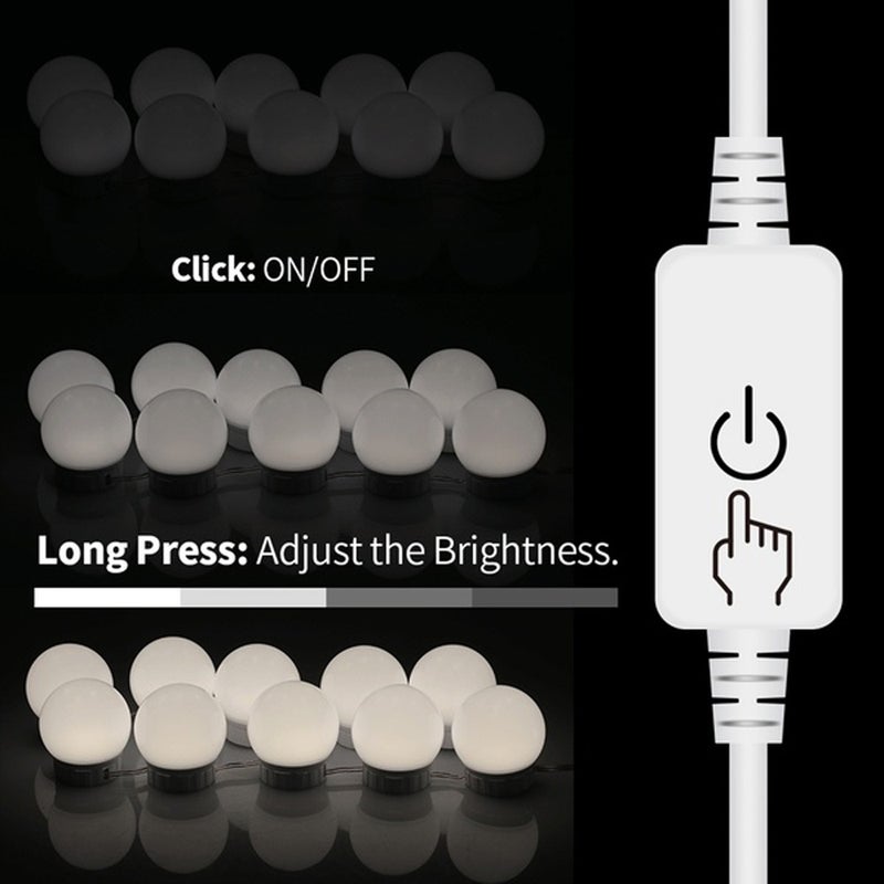 LED Vanity Mirror Lights Kit with 14 Dimmable Light Bulbs White 26.00*7.00*17.00cm  - Image 2