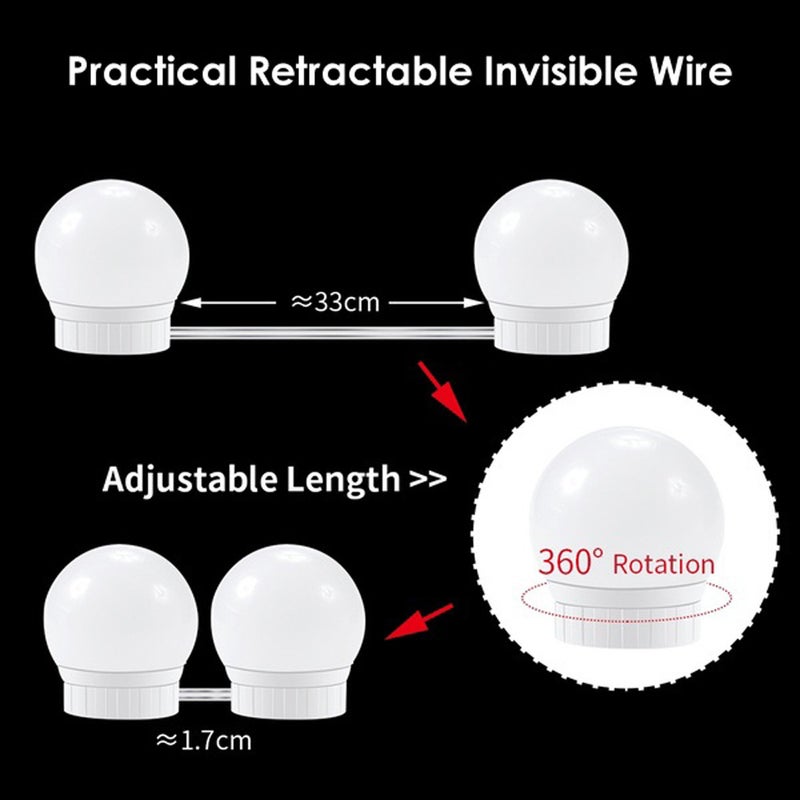 LED Vanity Mirror Lights Kit with 14 Dimmable Light Bulbs White 26.00*7.00*17.00cm  - Image 4