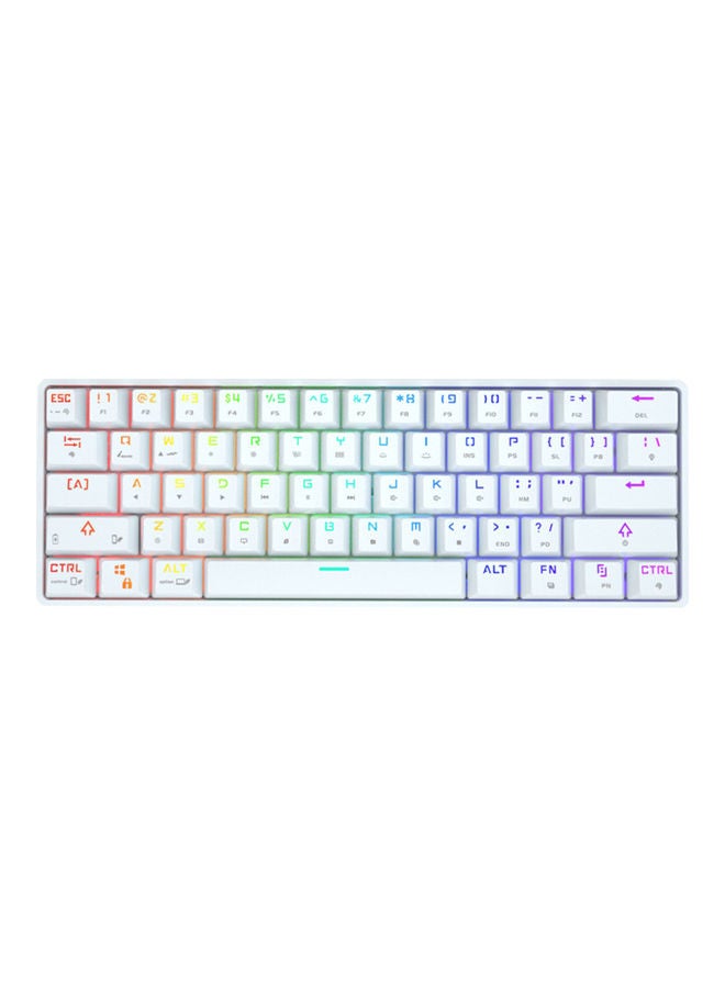 DK61 Dual Mode Wireless Mechanical Keyboard With Outmu Blue Switches White