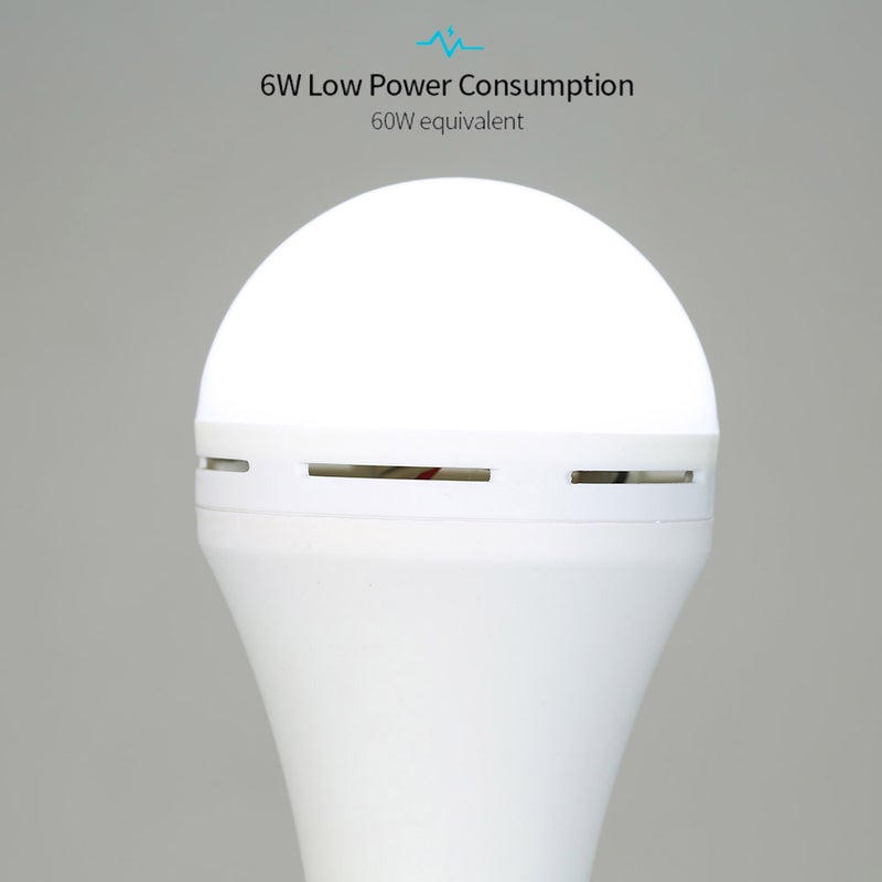 Pack of 2 Multifunctional Rechargeable 6W Emergency LED Light Bulbs 60W multicolour 15.00*6.70*13.40cm