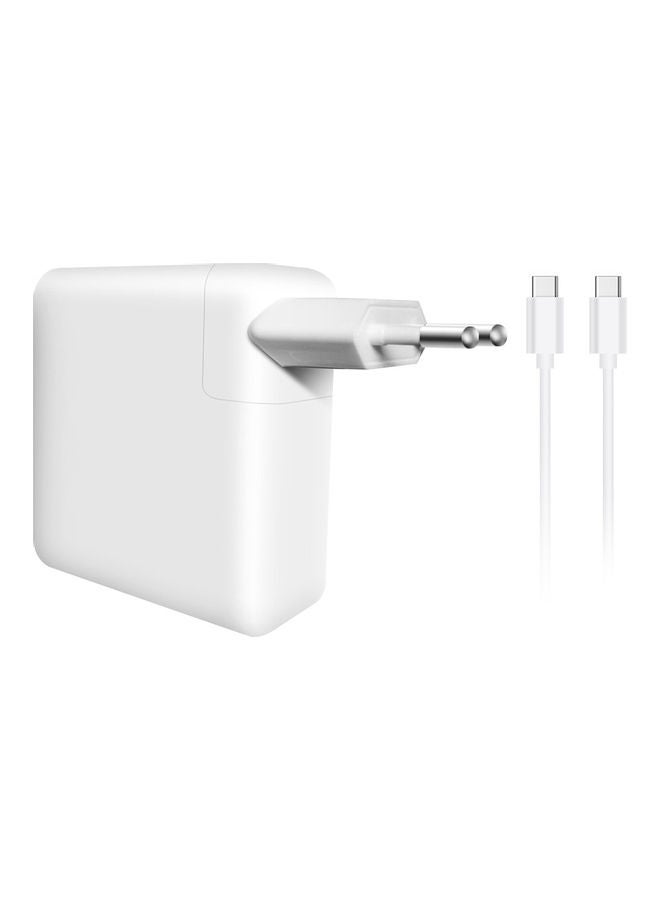 61W Type-C Laptop Power Adapter High Efficiency Ac Adapter USB-C Power Adapter With Type-C Cable Eu Plug White
