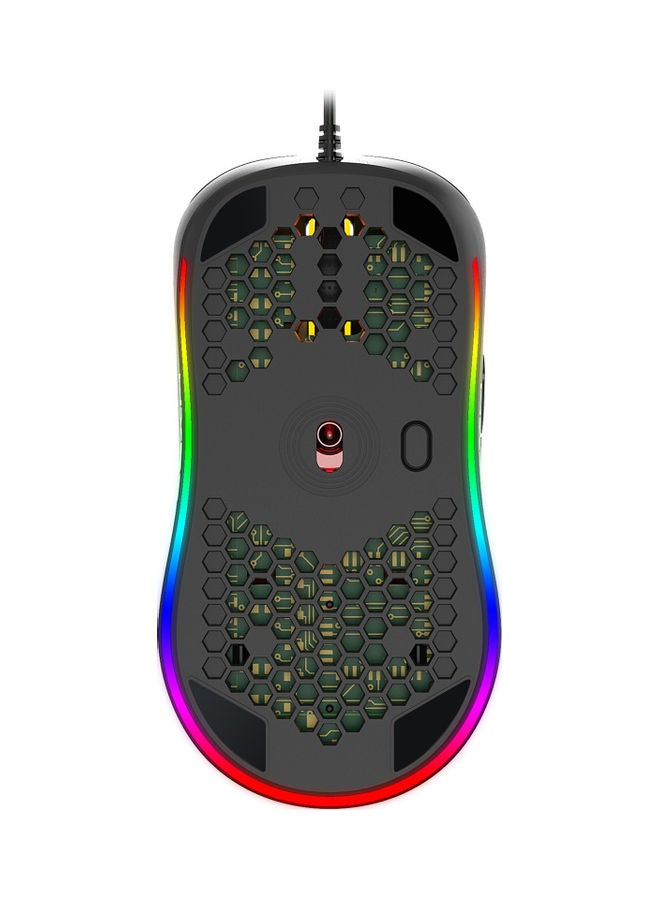 HXSJ - HXSJ X600 Programming Gaming Mouse USB Wired Gaming Mouse Rgb Lighting Mouse with Six Adjustable DPI For Desktop Laptop Black - Image 1