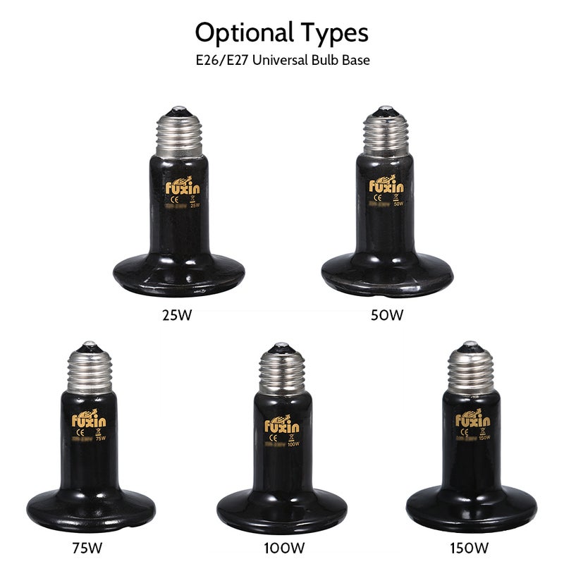 AC110-120V 100W Ceramic Heat Emitter Light multicolour 11.50*9.00*9.00cm