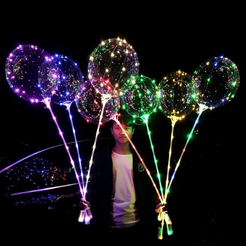 مجموعة من 3 بالونات بوبو بإضاءة LED مقاس 18 بوصة متعدد الألوان 80.00*6.00*8.50سم - Image 5