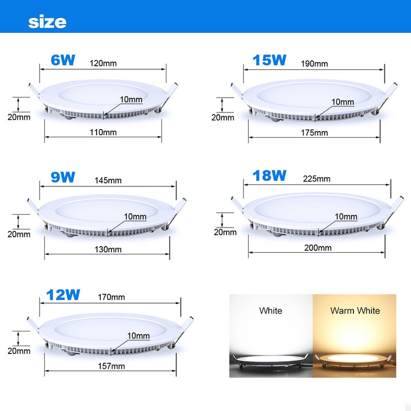 Ultra Thin 18W Recessed Ceiling Panel Lamp Warm white 25.80*2.80*22.70cm  - Image 2