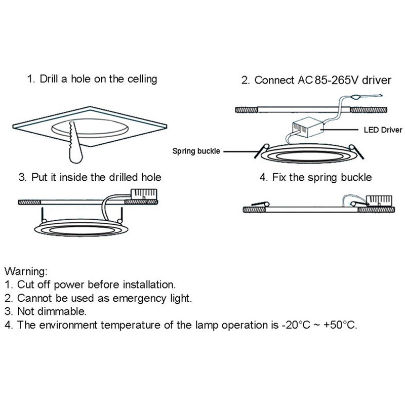 مصباح لوحي للسقف بتصميم مجوف رفيع للغاية بقدرة 12 واط أبيض 21.30*2.80*18.50سم - Image 4