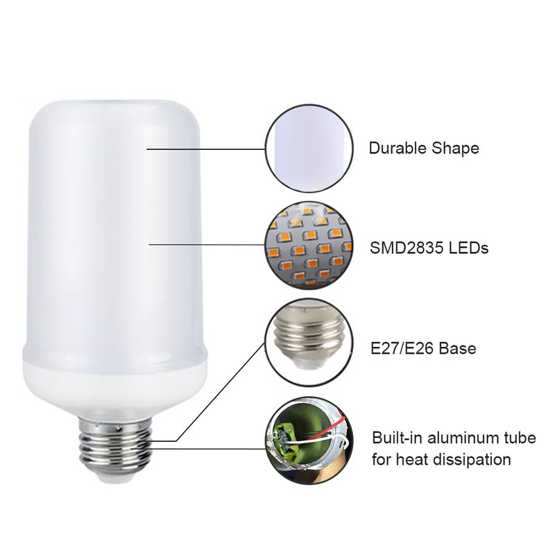 تومشاين مصباح LED بتأثير النار بقاعدة E27 متعدد الألوان 14.00*6.50*6.50سم  - Image 5