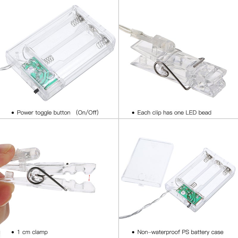 Tomshine - 40 LEDs Photo Clip String Light multicolour 21.00*11.50*12.50cm - Image 1