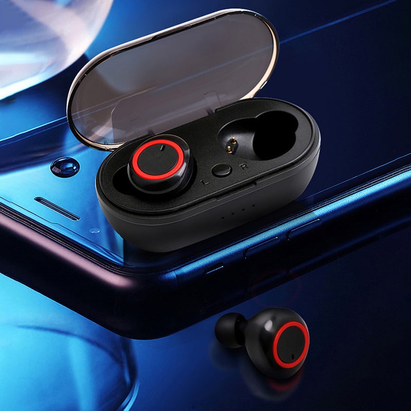 Generic - A2 TWS Bluetooth 5.0 Wireless Headphone Black & Blue - Image 1