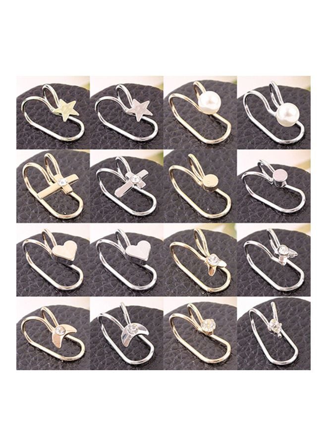 مشبك أذن على شكل قلب مرصع باللؤلؤ الصناعي - Image 3