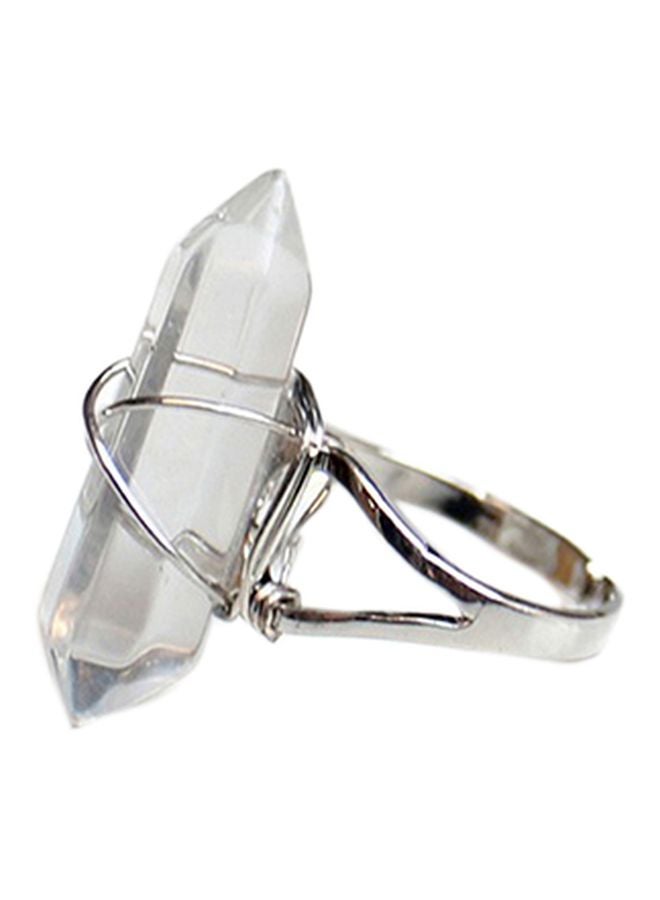 Generic - Adjustable Hexagonal Crystal Studded Ring - Image 1
